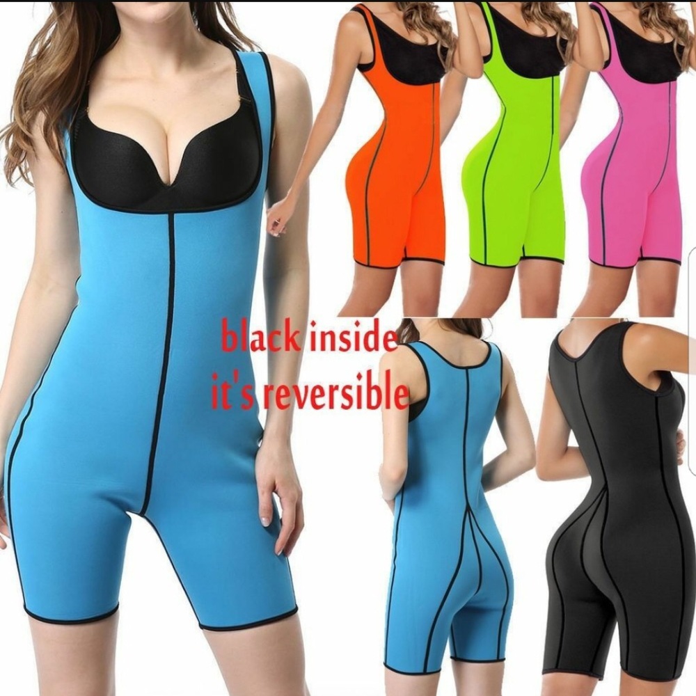 Plus Size Women Body Shapewear Black Neoprene Body - Picture 3 of 13